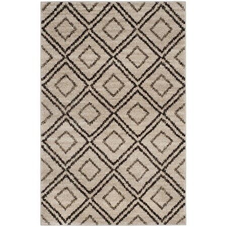 Safavieh 4 x 6 ft. Tunisia Power Loomed Area Rug Creme & Brown - Small Rectangle TUN293D-4